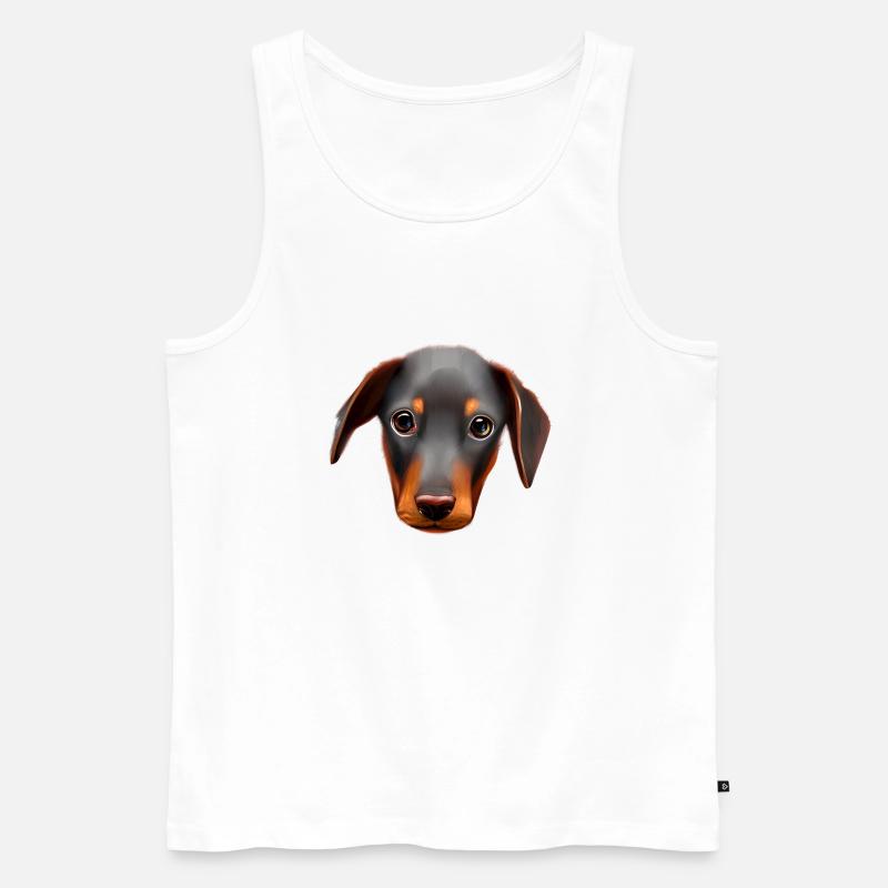 Dobermannwelpe Dobermann Hund Dobermanntrainer - Männer Premium Bio Tank Top - Weiß
