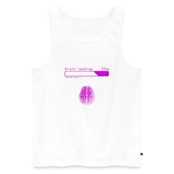 Brain Loading - Men's Premium Organic Tank Top - white - Front - AI Model Male 178 light (178cm)
