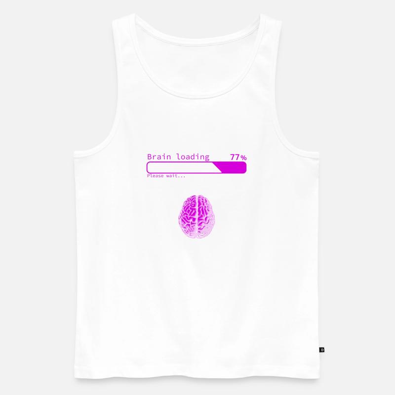Brain Loading - Men's Premium Organic Tank Top - white