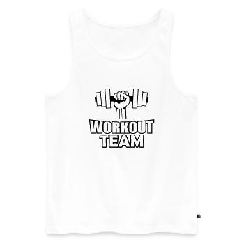 Workout Team - Men's Premium Organic Tank Top - white - Front - AI Model Male 178 light (178cm)
