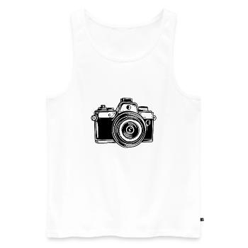 Photographe Photographie Caméra de photographie - Débardeur bio Premium Homme - blanc - Devant - AI Model Male 178 light (178cm)