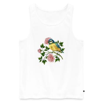 Bunter Vogel - Männer Premium Bio Tank Top - Weiß - Vorne - Michal (187cm)