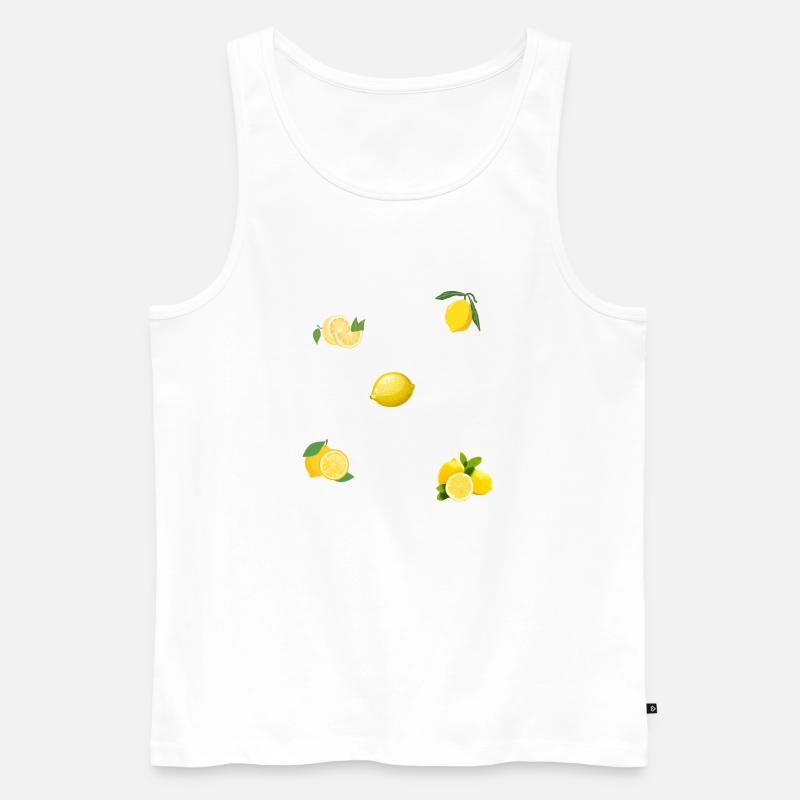 Zitrone Zitrone - Männer Premium Bio Tank Top - Weiß