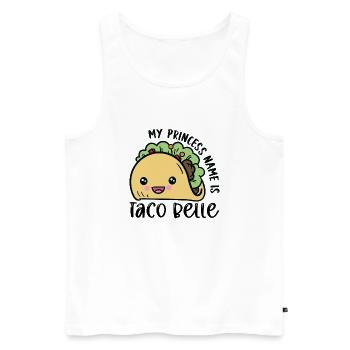 My Princess Name is Taco Belle - Männer Premium Bio Tank Top - Weiß - Vorne - Michal (187cm)