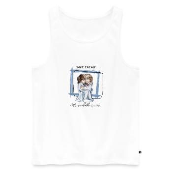 Laissez-les câliner ensemble - Débardeur bio Premium Homme - blanc - Devant - Michal (187cm)