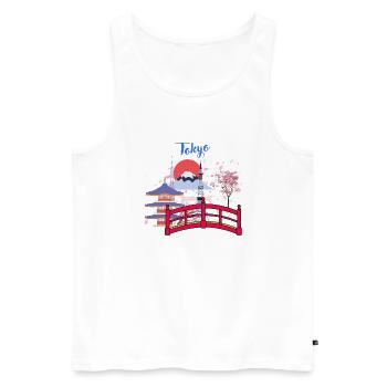 Tokio niedlich - Männer Premium Bio Tank Top - Weiß - Vorne - Michal (187cm)