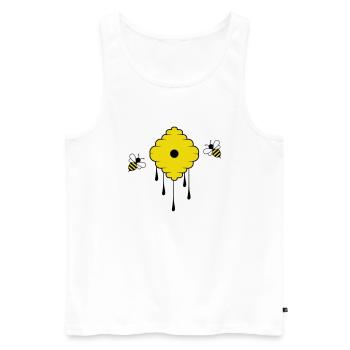 honey bees - Männer Premium Bio Tank Top - Weiß - Vorne - AI Model Male 178 light (178cm)