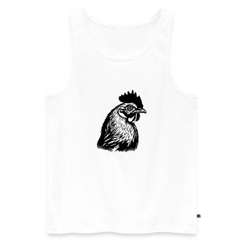 Poulet Poulailler Volaille Coq Ferme - Débardeur bio Premium Homme - blanc - Devant - Michal (187cm)
