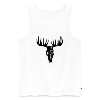 Elchschädel / Elchsake - Männer Premium Bio Tank Top - Weiß - Vorne - Michal (187cm)