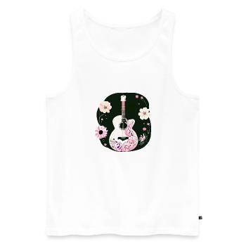 Gitarre Musikinstrument Gitarrist Zupfinstrument - Männer Premium Bio Tank Top - Weiß - Vorne - Michal (187cm)