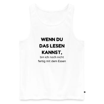 lesen kannst - Männer Premium Bio Tank Top - Weiß - Vorne - Michal (187cm)