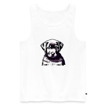 Labrador Retriever Hundewelpe Labradorbesitzer - Männer Premium Bio Tank Top - Weiß - Vorne - Michal (187cm)