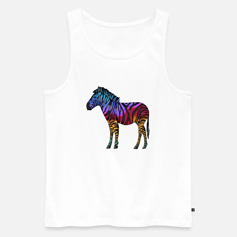 Zebra - Männer Premium Bio Tank Top - Weiß