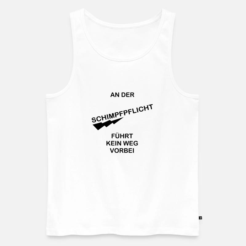 schimpfpflicht transp schwarz - Männer Premium Bio Tank Top - Weiß