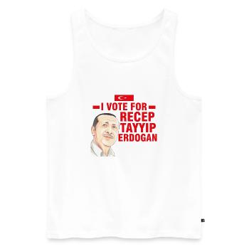 I vote for Recep Tayyip Erdogan - Men's Premium Organic Tank Top - white - Front - Michal (187cm)