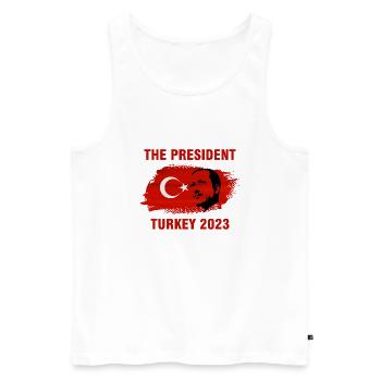 President Recep Tayyip Erdogan Turkey 2023 - Men's Premium Organic Tank Top - white - Front - Michal (187cm)
