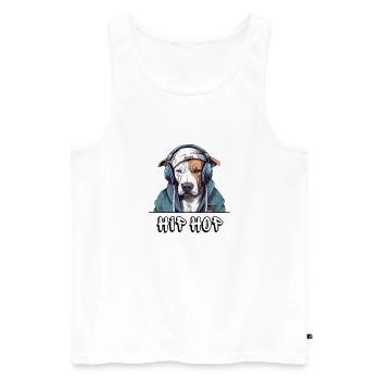Hip Hop Dog Gift Idea Passion - Men's Premium Organic Tank Top - white - Front - Michal (187cm)