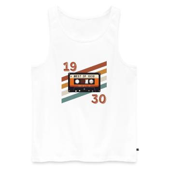 1930 Retro-Vintage-Jubiläum - Männer Premium Bio Tank Top - Weiß - Vorne - Michal (187cm)