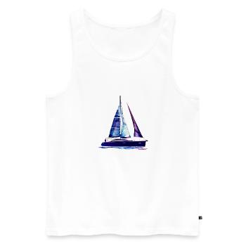 Sailing Sailboat Sailing Ship Sailing Sailing Sailor - Men's Premium Organic Tank Top - white - Front - Michal (187cm)