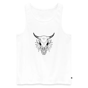 Cow Skull Boho - Men's Premium Organic Tank Top - white - Front - AI Model Male 178 light (178cm)