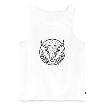 Cow Skull Boho - Men's Premium Organic Tank Top - white - Front - AI Model Male 178 light (178cm)