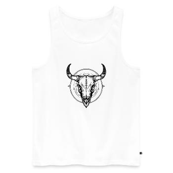 Cow Skull Boho - Men's Premium Organic Tank Top - white - Front - AI Model Male 178 light (178cm)