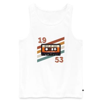1953 retro vintage anniversary - Men's Premium Organic Tank Top - white - Front - Michal (187cm)