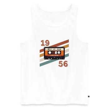 1956 retro vintage anniversary - Men's Premium Organic Tank Top - white - Front - Michal (187cm)