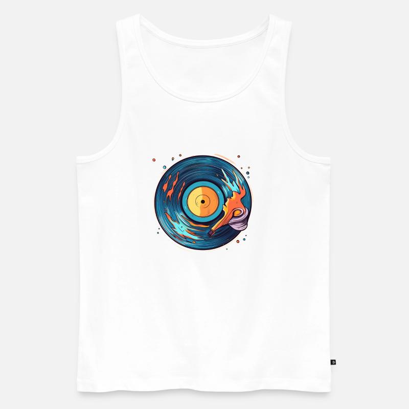 Comic Schallplatte - Männer Premium Bio Tank Top - Weiß
