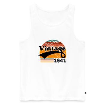 Vintage 1941 - Men's Premium Organic Tank Top - white - Front - Michal (187cm)
