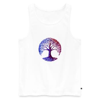 Lebensbaum Baum des Lebens Meditation Yoga - Männer Premium Bio Tank Top - Weiß - Vorne - Michal (187cm)