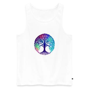 Tree of Life Meditation Tree of Life Yoga - Men's Premium Organic Tank Top - white - Front - Michal (187cm)