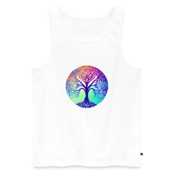 Lebensbaum Yoga Meditation Baum des Lebens - Männer Premium Bio Tank Top - Weiß - Vorne - Michal (187cm)