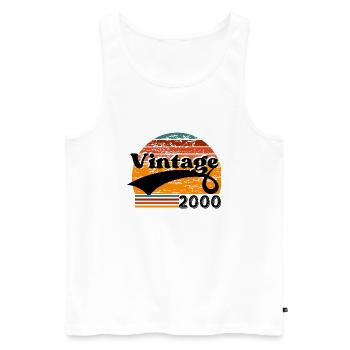 Vintage 2000 - Men's Premium Organic Tank Top - white - Front - Michal (187cm)