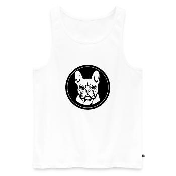French Bulldog Frenchie Boston Terrier - Men's Premium Organic Tank Top - white - Front - Michal (187cm)