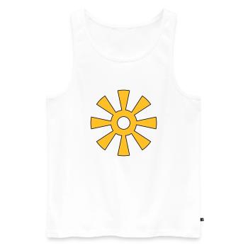 Sun VECTOR - Men's Premium Organic Tank Top - white - Front - AI Model Male 178 light (178cm)