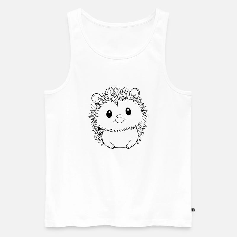 Igel Wald Stachelig Tier - Männer Premium Bio Tank Top - Weiß