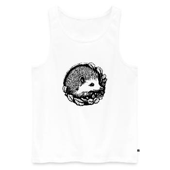 Hérisson Forest Prickly Animal - Débardeur bio Premium Homme - blanc - Devant - Michal (187cm)