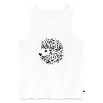 Igel Wald Stachelig Tier - Männer Premium Bio Tank Top - Weiß - Vorne - Michal (187cm)