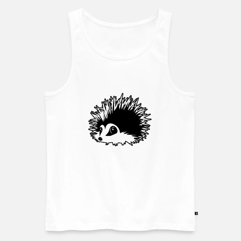 Igel Wald Stachelig Tier - Männer Premium Bio Tank Top - Weiß