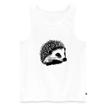 Igel Wald Stachelig Tier - Männer Premium Bio Tank Top - Weiß - Vorne - Michal (187cm)