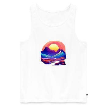 Mountains Hike Mountain hikers Hiking Mountain hiking - Men's Premium Organic Tank Top - white - Front - Michal (187cm)