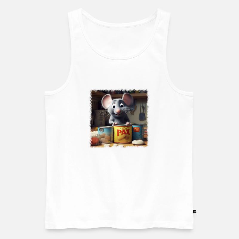 Hungrige Maus - Männer Premium Bio Tank Top - Weiß