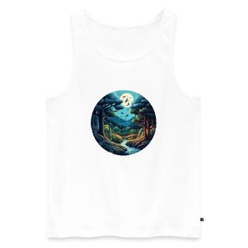 Forest at night - Men's Premium Organic Tank Top - white - Front - AI Model Male 178 light (178cm)