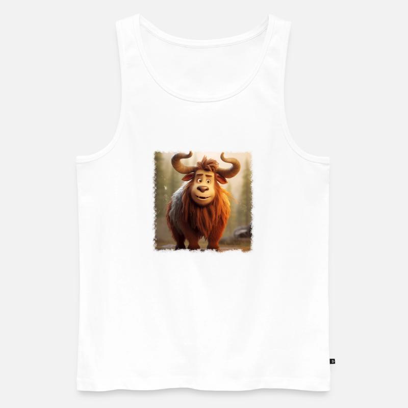 junges Bison - Männer Premium Bio Tank Top - Weiß