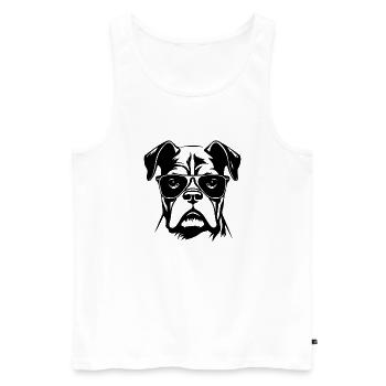 Boxer Dog Dog Breeds - Men's Premium Organic Tank Top - white - Front - Michal (187cm)