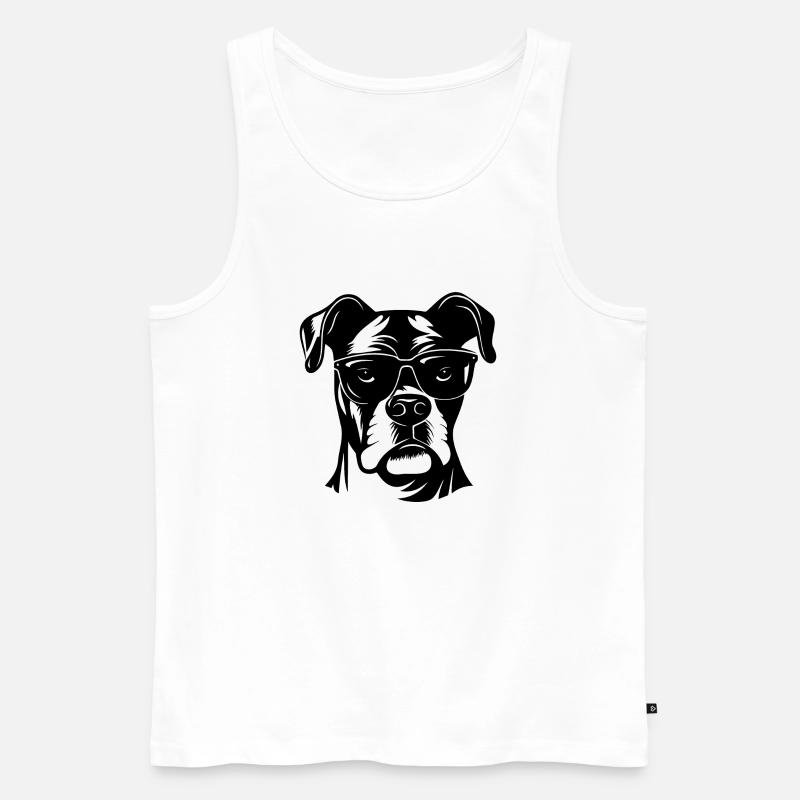 Boxer Hund Hunderasse - Männer Premium Bio Tank Top - Weiß