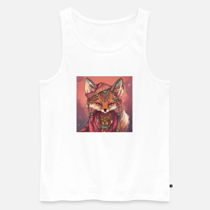 Fuchs Kunst - Männer Premium Bio Tank Top - Weiß