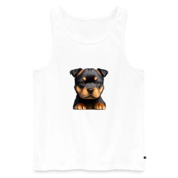 Rottweiler chiot chien Rottweiler chiot chiens - Débardeur bio Premium Homme - blanc - Devant - Michal (187cm)