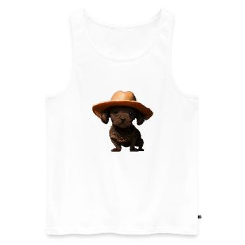Pudel Hundehalter Pudelwelpe Hundeliebe Hundewelpe - Männer Premium Bio Tank Top - Weiß - Vorne - Michal (187cm)